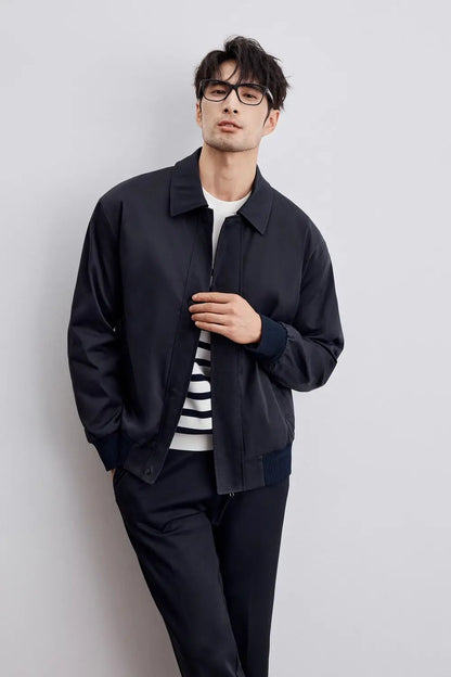 Veste homme – Coupe décontractée – Col classique – Poignets côtelés – Boutonnage devant