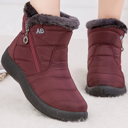 Bottes neige femme – Mi-mollet – Imperméables – Doublure fourrure – Fermeture zippée