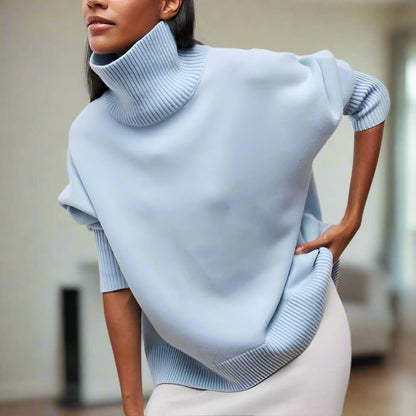 Pull à Col Roulé Noir Cozy Elegance, Moderne, Confortable et Sophistiqué pour Femmes
