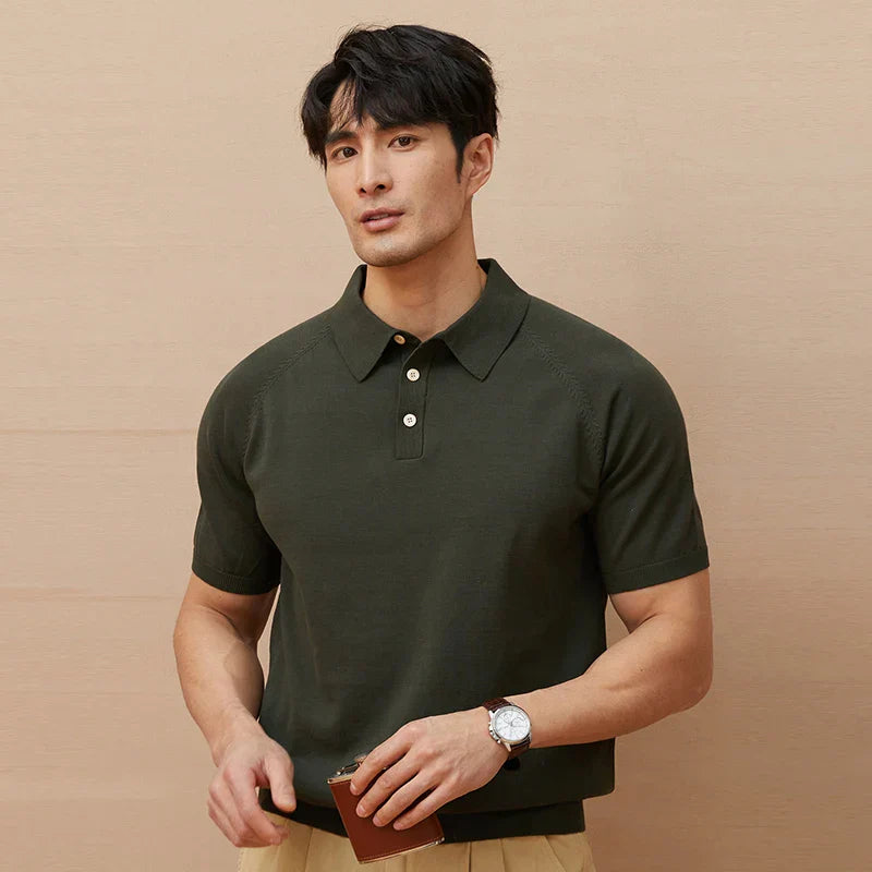 Polo homme – Coton maille légère – Coupe ajustée – Manches courtes élégantes