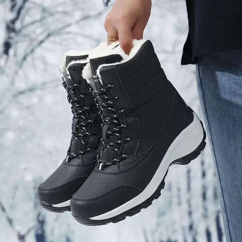 Bottes neige femme – Mi-mollet – Fourrure synthétique – Semelle plateforme – Imperméables