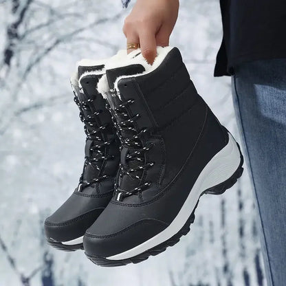 Bottes neige femme – Mi-mollet – Fourrure synthétique – Semelle plateforme – Imperméables