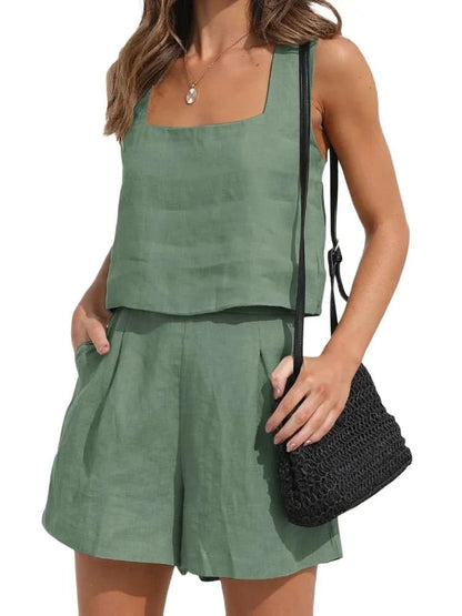 Ensemble Femme - Veste et Short Élégant - Tissu Léger - Coupe Moderne