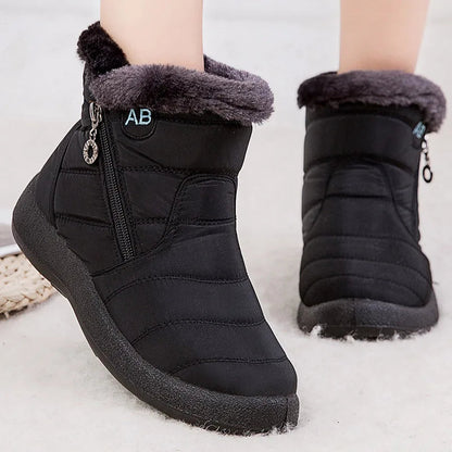 Bottes neige femme – Mi-mollet – Imperméables – Doublure fourrure – Fermeture zippée