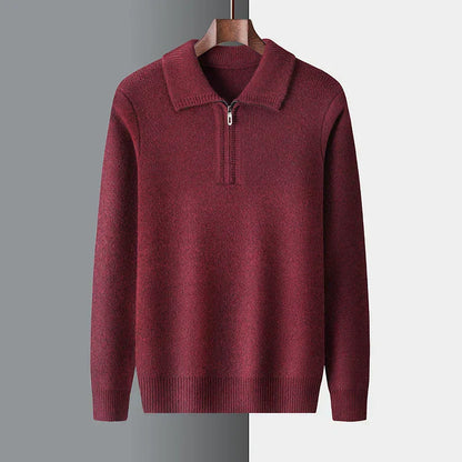 Pull zippé homme – Coupe droite – Tissu doux – Col souple – Finition côtelée