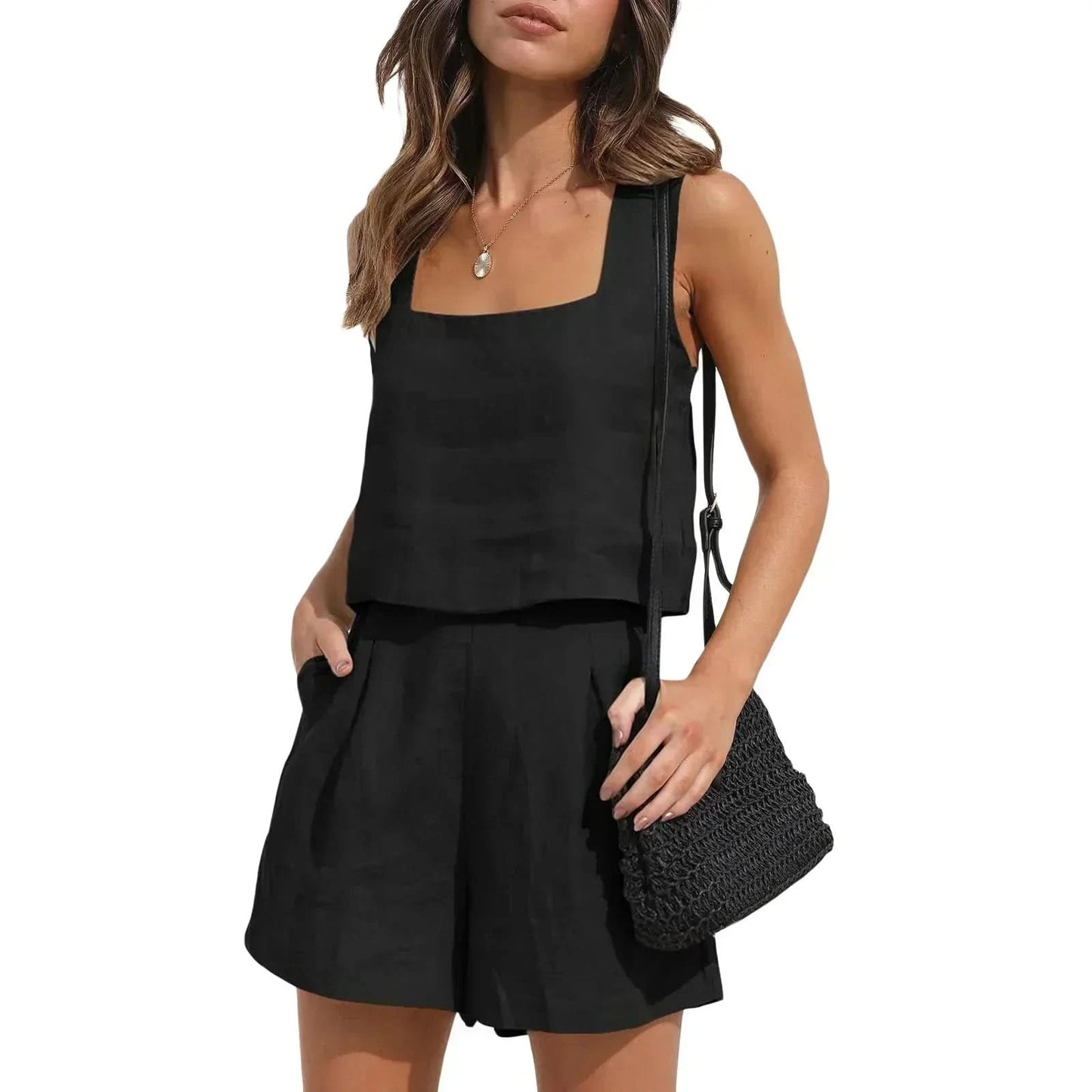 Ensemble Femme - Veste et Short Élégant - Tissu Léger - Coupe Moderne