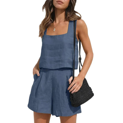Ensemble Femme - Veste et Short Élégant - Tissu Léger - Coupe Moderne