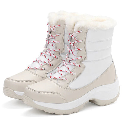Bottes neige femme – Mi-mollet – Fourrure synthétique – Semelle plateforme – Imperméables