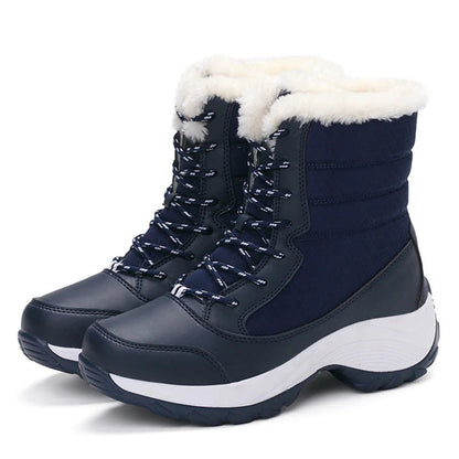 Bottes neige femme – Mi-mollet – Fourrure synthétique – Semelle plateforme – Imperméables