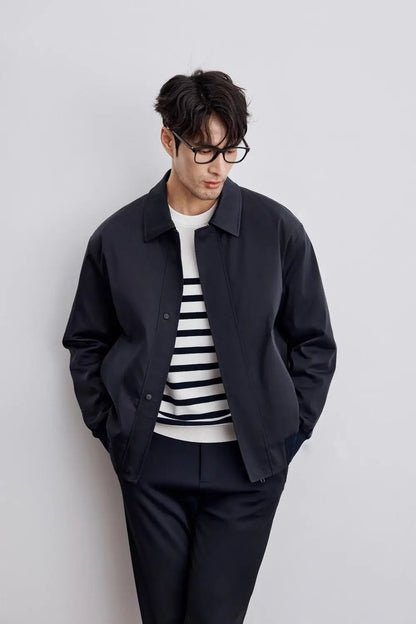 Veste homme – Coupe décontractée – Col classique – Poignets côtelés – Boutonnage devant