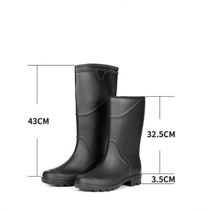 Bottes hautes homme – Caoutchouc imperméable – Semelle crantée – Maintien mollet