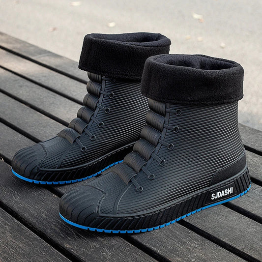 Bottes hautes homme – Imperméables – Doublure chaude – Semelle crantée – Mi-mollet
