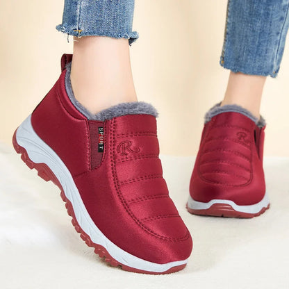 Bottes femme – Matelassées imperméables – Enfilage facile – Doublure en fausse fourrure