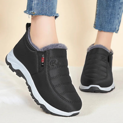 Bottes femme – Matelassées imperméables – Enfilage facile – Doublure en fausse fourrure