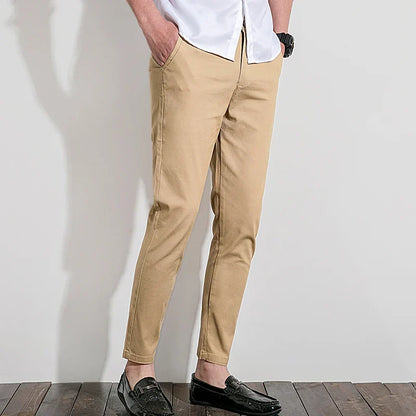 Pantalon chino homme – Coupe slim – 100% coton – Style tailleur – Longueur cheville