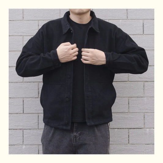 Veste en jean homme – Coupe décontractée – Col classique – Fermeture boutonnée