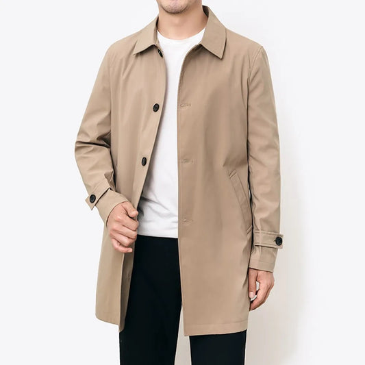 Veste coupe-vent homme – Déperlante – Coupe décontractée – Longueur mi-cuisses – Boutons