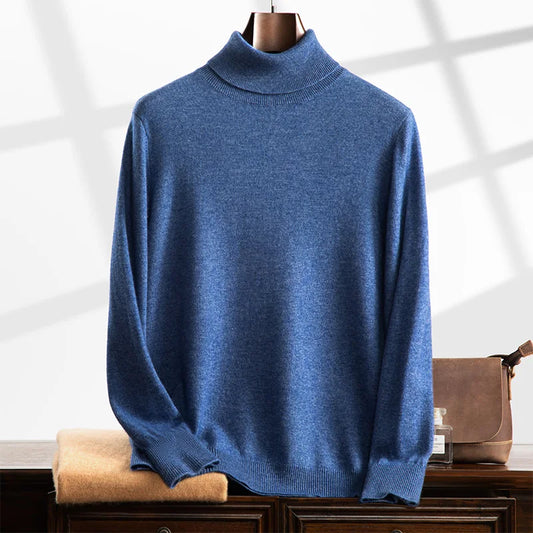 Pull col roulé homme – Cachemire doux – Coupe décontractée – Maille côtelée raffinée