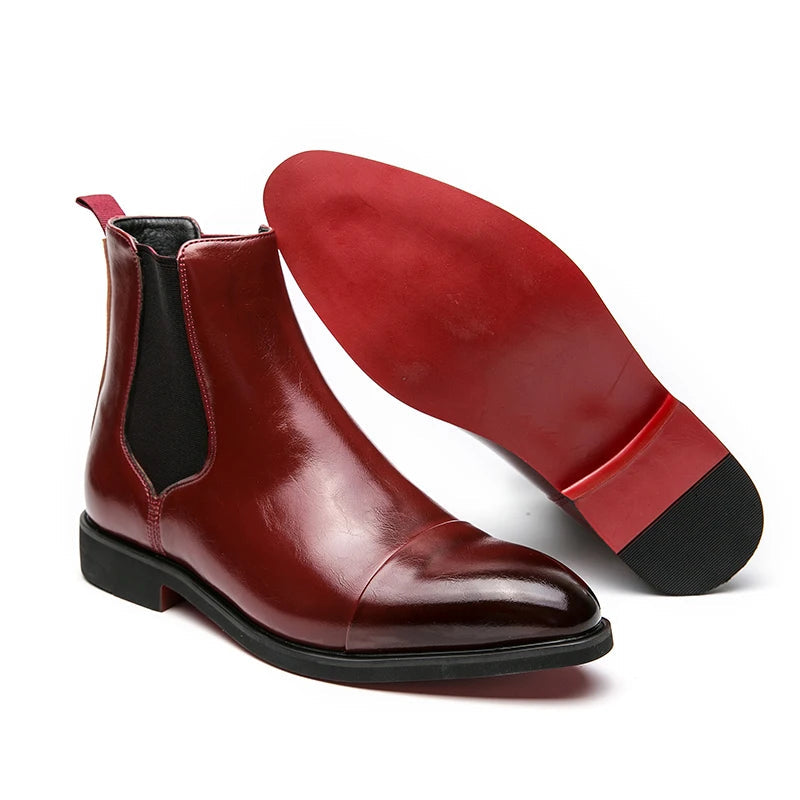 Bottes Chelsea homme – Cuir lisse – Coupe ajustée – Bout droit – Facile à enfiler