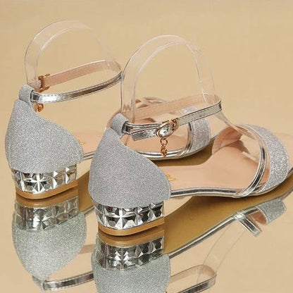 Sandales femme – Bout ouvert – Bride cheville – Talon sculpté – Confort structuré