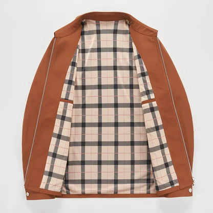 Veste homme – Coupe structurée – Longueur hanches – Col classique – Doublure à carreaux