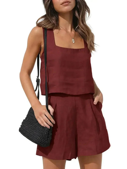 Ensemble Femme - Veste et Short Élégant - Tissu Léger - Coupe Moderne