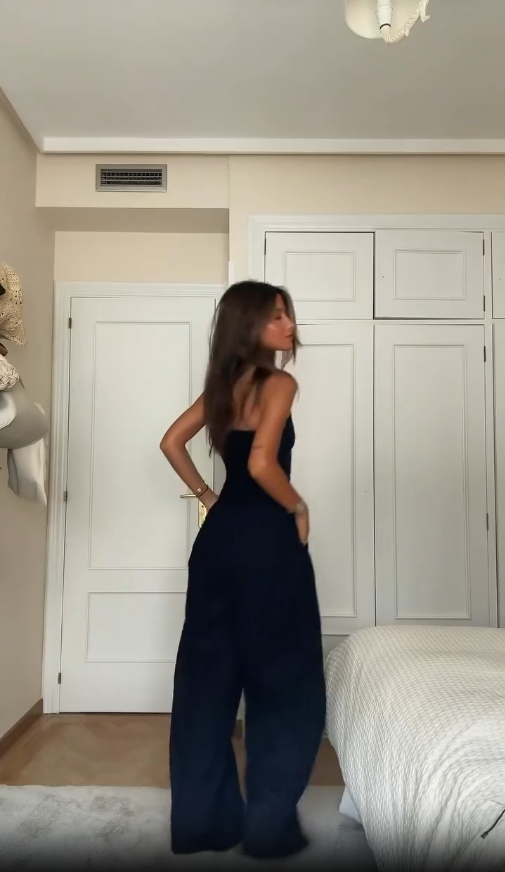 Combinaison Femme - Sans Bretelles - Taille Cintrée - Pantalon Large - Élégante et Confortable