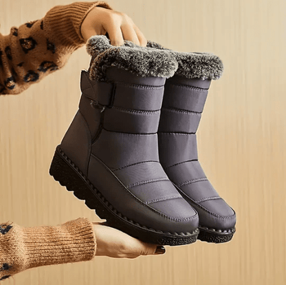 Bottes femme à la cheville – Matelassées – Doublure en fourrure – Semelle antidérapante