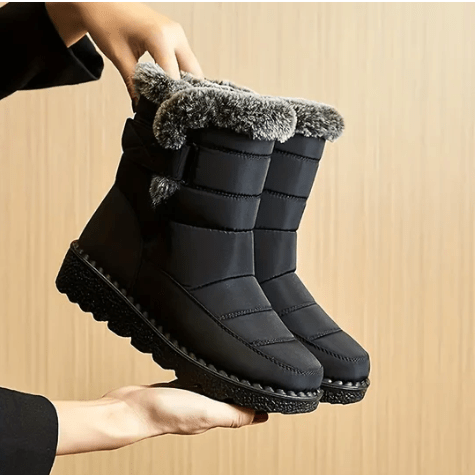 Bottes femme à la cheville – Matelassées – Doublure en fourrure – Semelle antidérapante