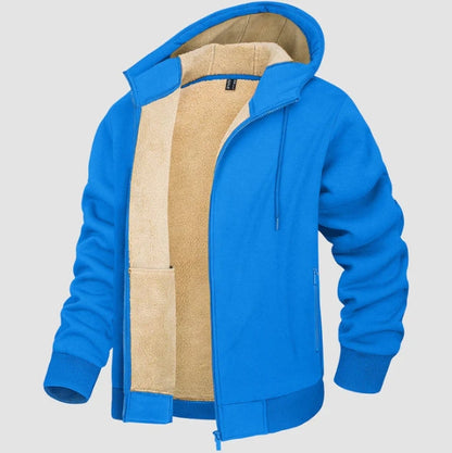 Homme Veste À Capuche - Tricot - Doublure Sherpa - Coupe Décontractée - Longueur Hanche