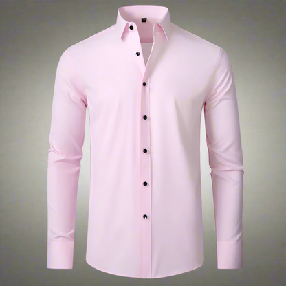 Chemise boutonnée élégante, élastique et sans repassage pour hommes