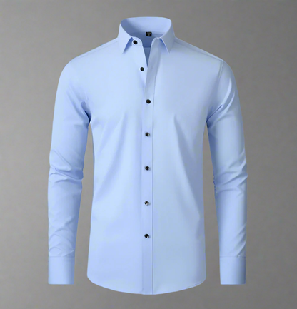Chemise boutonnée élégante, élastique et sans repassage pour hommes
