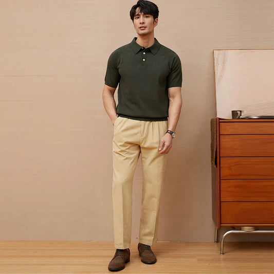 Polo homme – Coton maille légère – Coupe ajustée – Manches courtes élégantes