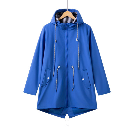 Manteau trench femme – Imperméable léger – Coupe décontractée – Capuche réglable