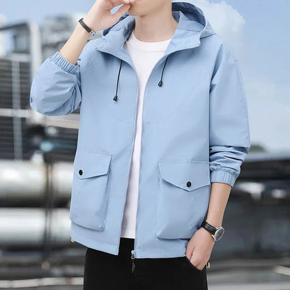 Veste coupe-vent homme – Coupe ample – Tissu léger – Capuche réglable – Zip intégral