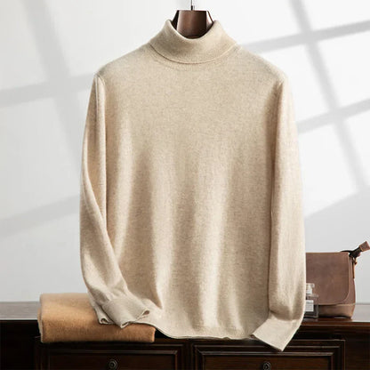 Pull col roulé homme – Cachemire doux – Coupe décontractée – Maille côtelée raffinée