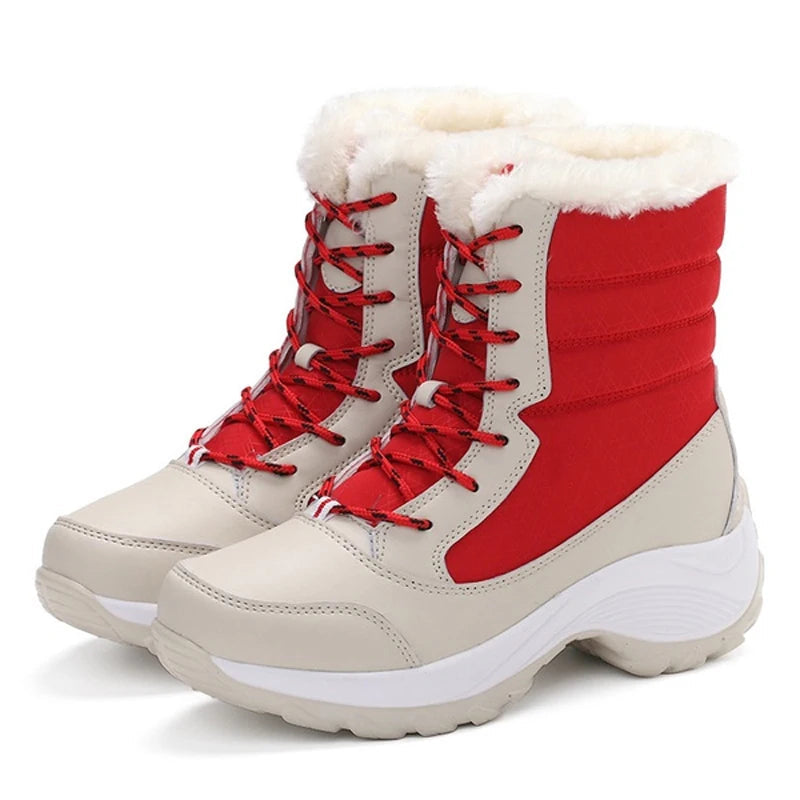 Bottes neige femme – Mi-mollet – Fourrure synthétique – Semelle plateforme – Imperméables