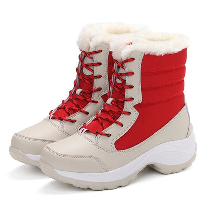 Bottes neige femme – Mi-mollet – Fourrure synthétique – Semelle plateforme – Imperméables