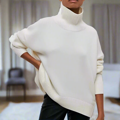 Pull à Col Roulé Noir Cozy Elegance, Moderne, Confortable et Sophistiqué pour Femmes