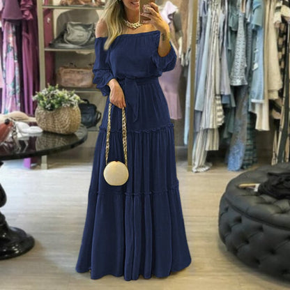 Michelle - Robe longue longue élégante
