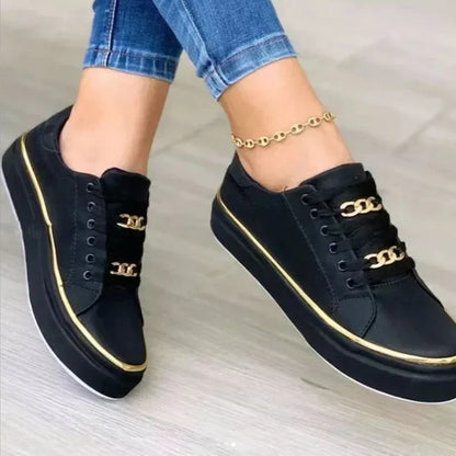 Baskets femme – Slip-on – Maille douce respirante – Détail chaîne – Bas profil