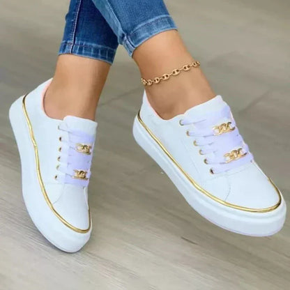 Baskets femme – Slip-on – Maille douce respirante – Détail chaîne – Bas profil