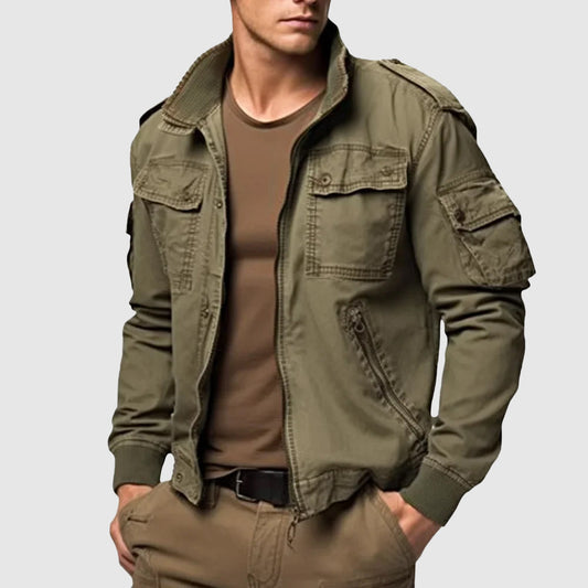 Blouson bomber homme – Coton mélangé – Coupe décontractée – Poches utilitaires