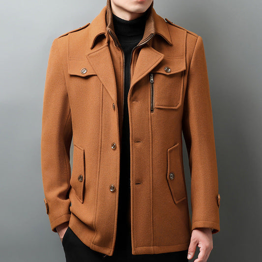 Veste homme – Coupe structurée – Laine – Col à revers – Épaules avec pattes – Boutonnage devant