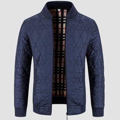 Veste matelassée homme – Coupe régulière – Motif losange – Finition côtelée