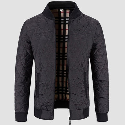 Veste matelassée homme – Coupe régulière – Motif losange – Finition côtelée
