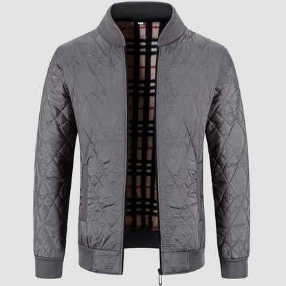 Veste matelassée homme – Coupe régulière – Motif losange – Finition côtelée