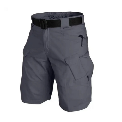 Short cargo homme – Coupe décontractée – Coton respirant – 6 poches zippées – Ceinture ajustable