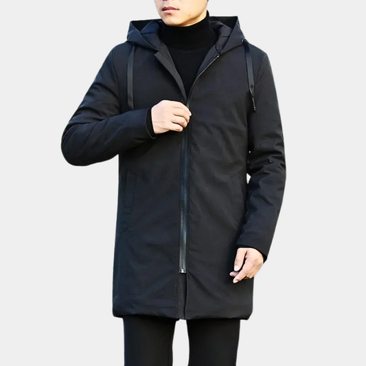 Veste imperméable homme – Coupe regular – Capuche – Zip frontal – Mi-longue