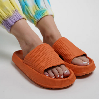 Chaussons femme – Bout ouvert – Semelle épaisse confort – Enfilage facile